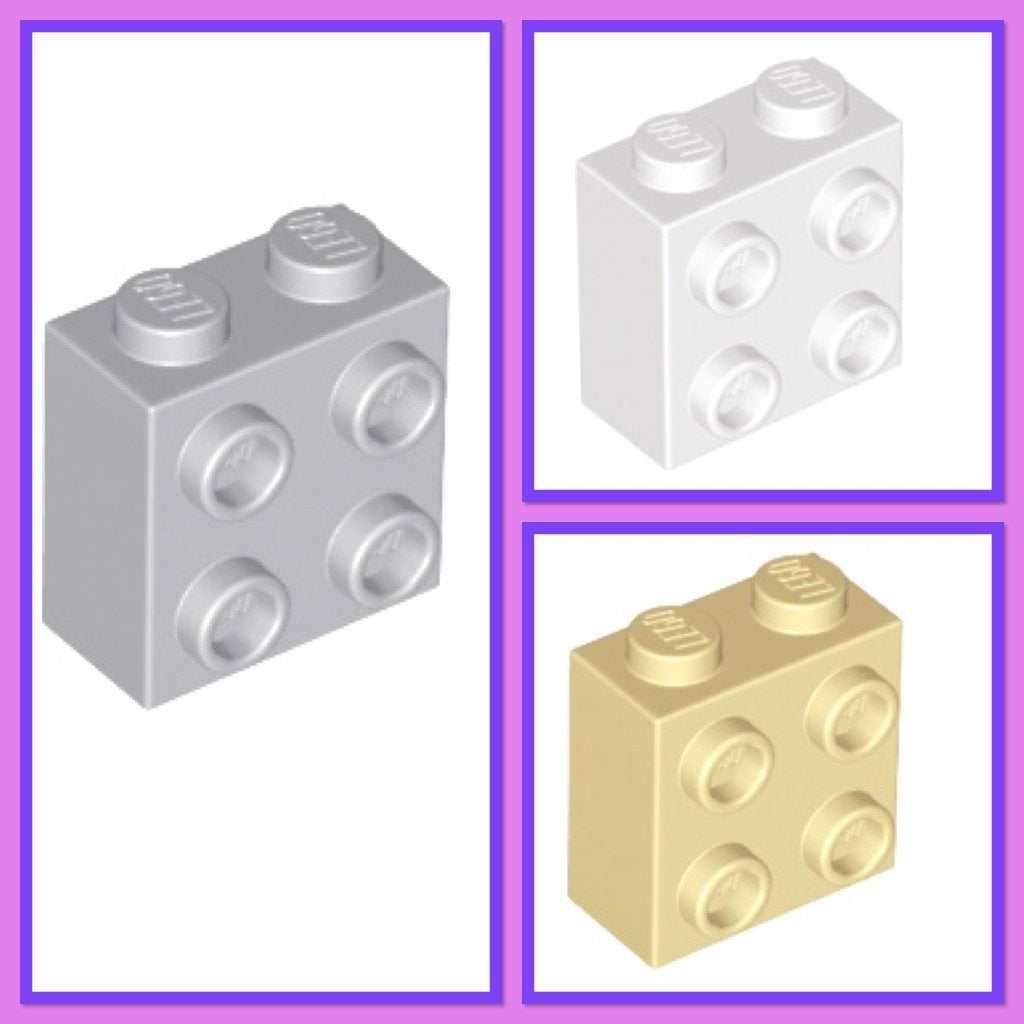 lego 1x2x2 blokjes, pilaren met nopjes op de voorkant beige, Ophalen of Verzenden, Nieuw, Losse stenen, Lego