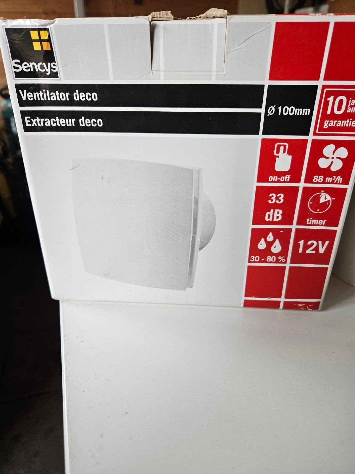 Nieuwe Sencys Ventilator deco met telescoopbuis en rooster, Doe-het-zelf en Verbouw, Ophalen of Verzenden