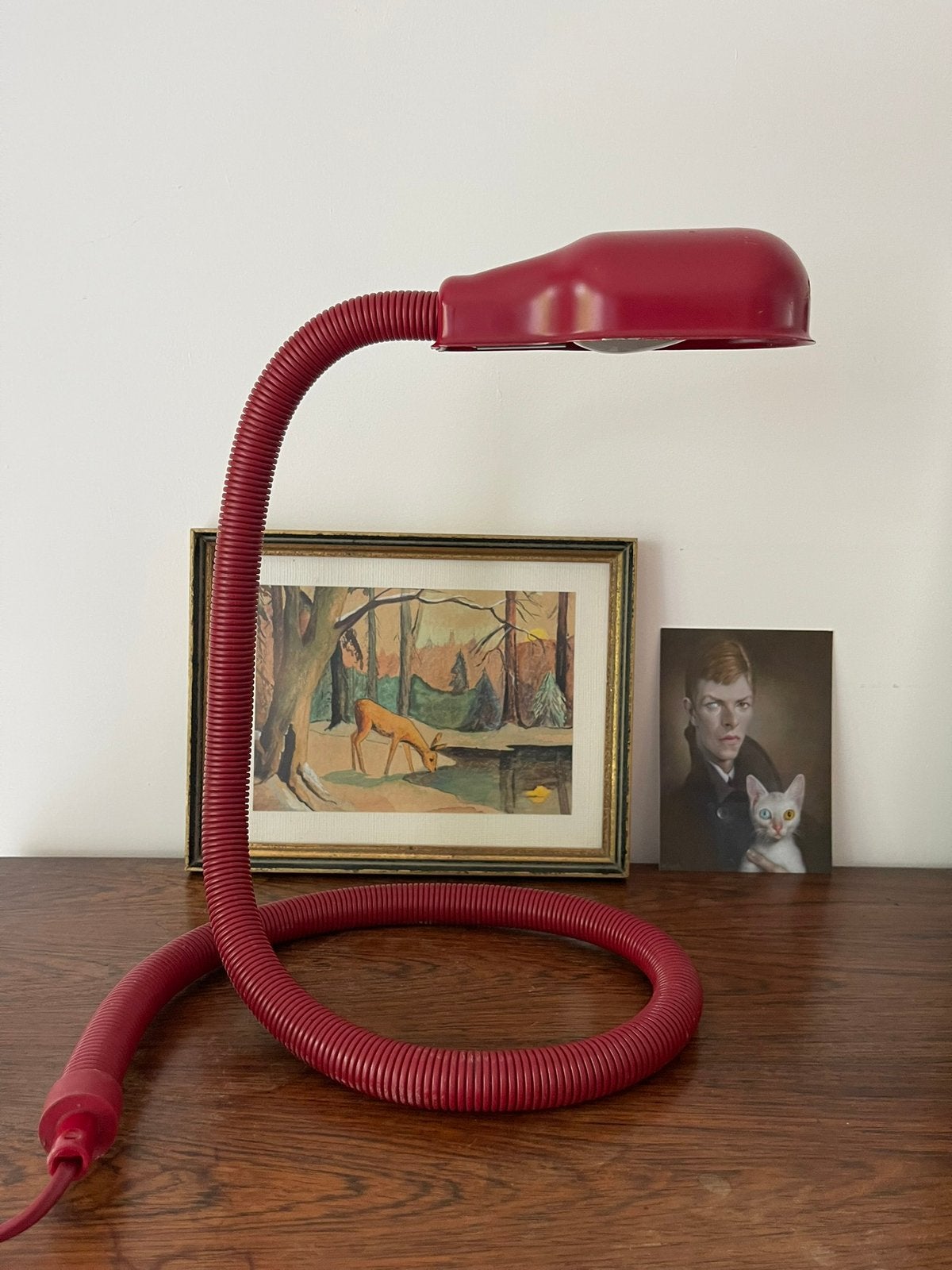 Vrieland design Snake lamp bureaulamp vintage zwart bordeaux, Ophalen of Verzenden, Huis en Inrichting