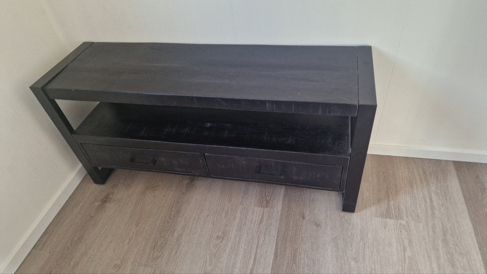 Zwart TV-meubel met lades - 120x56x35 cm, Huis en Inrichting, Ophalen, 100 tot 150 cm, Zo goed als nieuw, Minder dan 100 cm