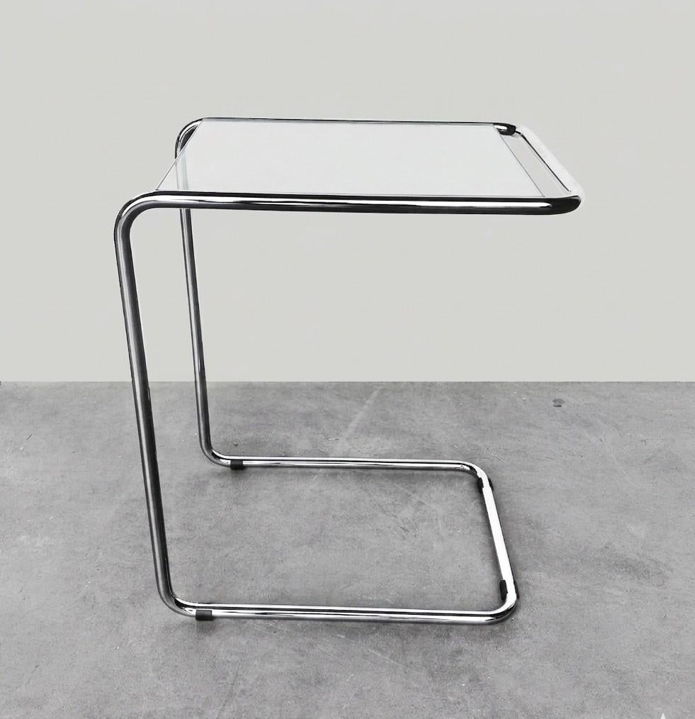 Design bijzettafeltje | glas | glans chroom | izgst, 45 tot 60 cm, Minder dan 55 cm, Gebruikt, .