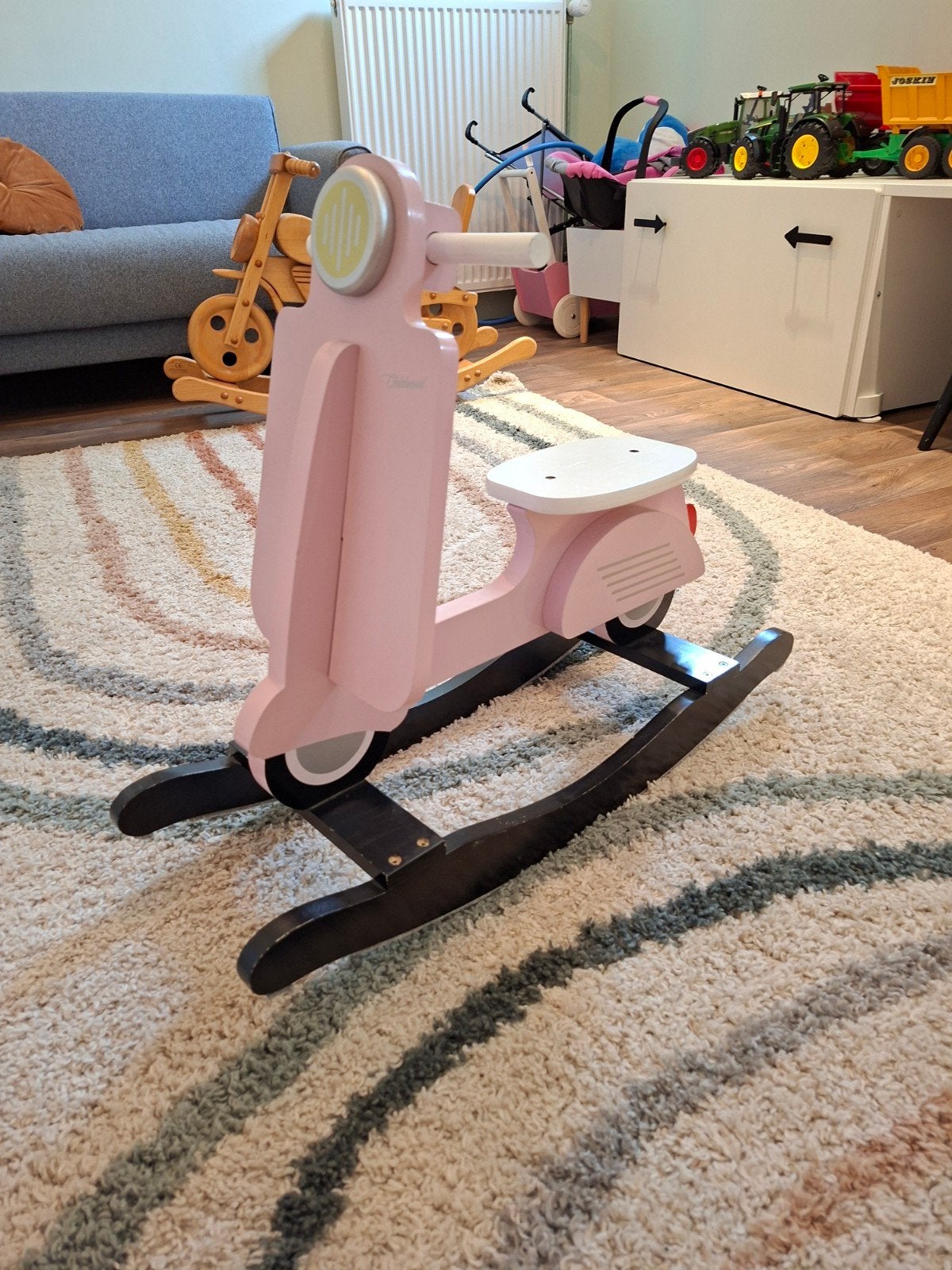 Childwood Roze houten schommel scooter schommelscooter, Ophalen of Verzenden, Zo goed als nieuw, Rij- of Hobbelspeelgoed