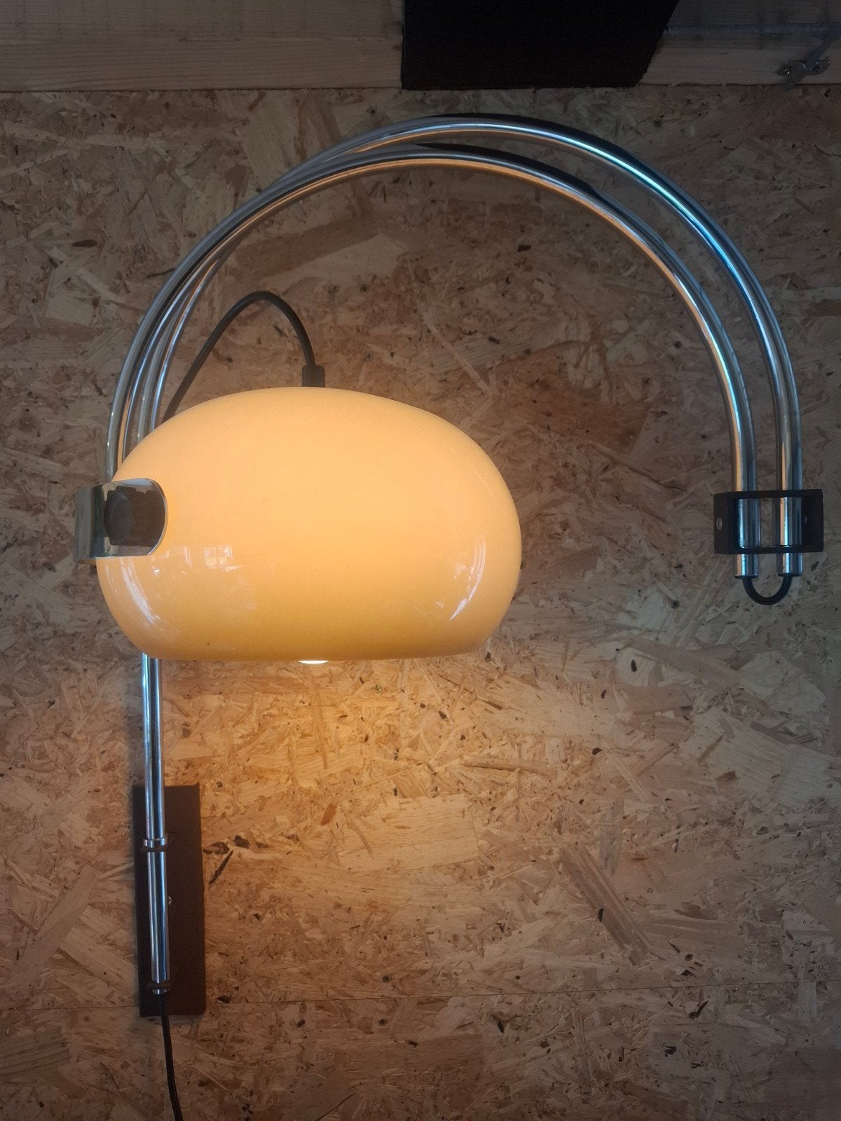 vintage dijkstra dubbele boog wandlamp, Bruin, ., Dijkstra, .