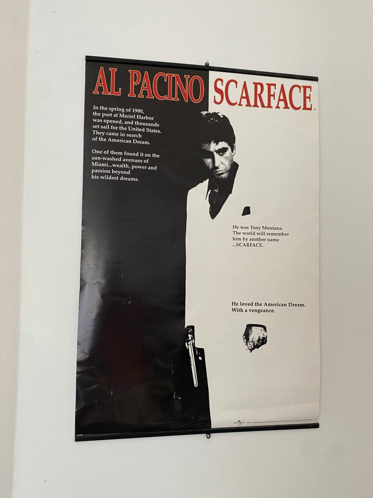 Al Pacino Scarface Ophang Poster, Ophalen of Verzenden, A1 t/m A3, Film en Tv, Rechthoekig Staand