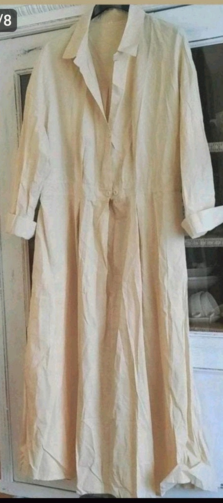 Nieuwe lange stoere beige katoenen safari 🦒🐆🐅 jurk 46, Verzenden, Beige, Maat 46/48 (XL) of groter, Nieuw