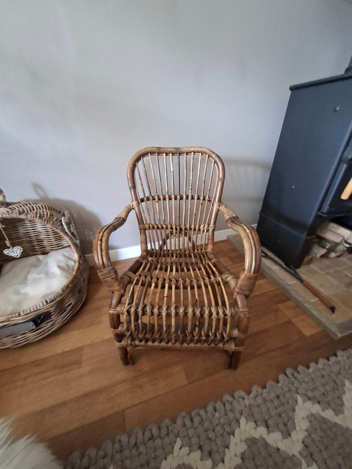 Vintage rotan kinder stoel, Ophalen, Zo goed als nieuw, Stoel(en)