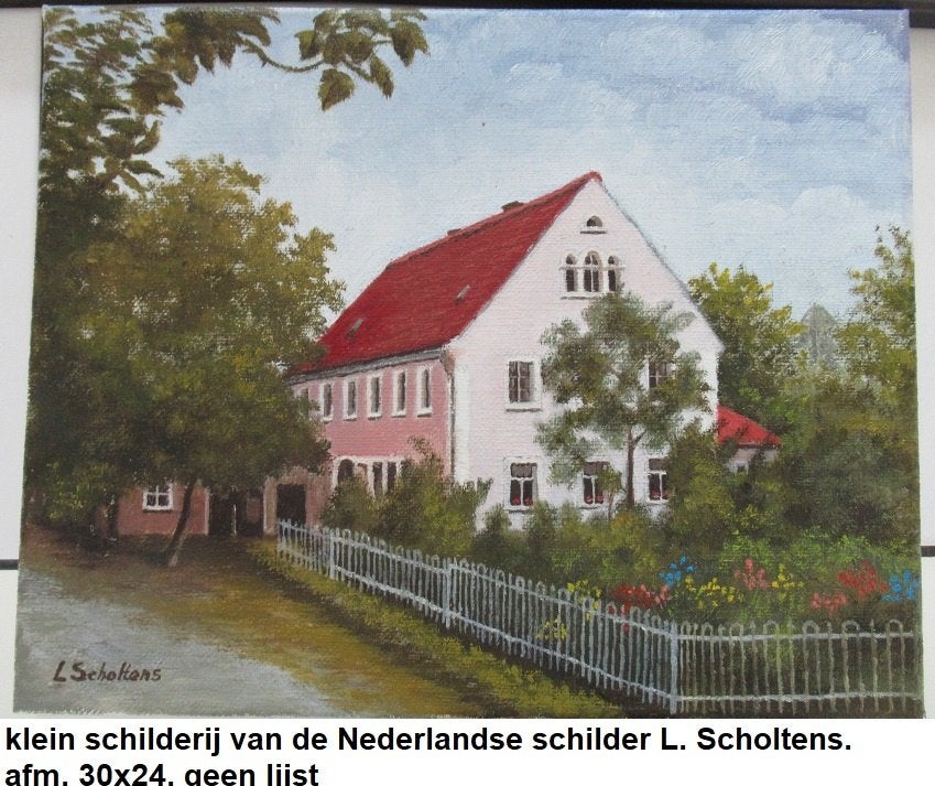 lief schilderijtje door kunstenaar Scholtens, 30x24 cm., Ophalen of Verzenden, Overige onderwerpen