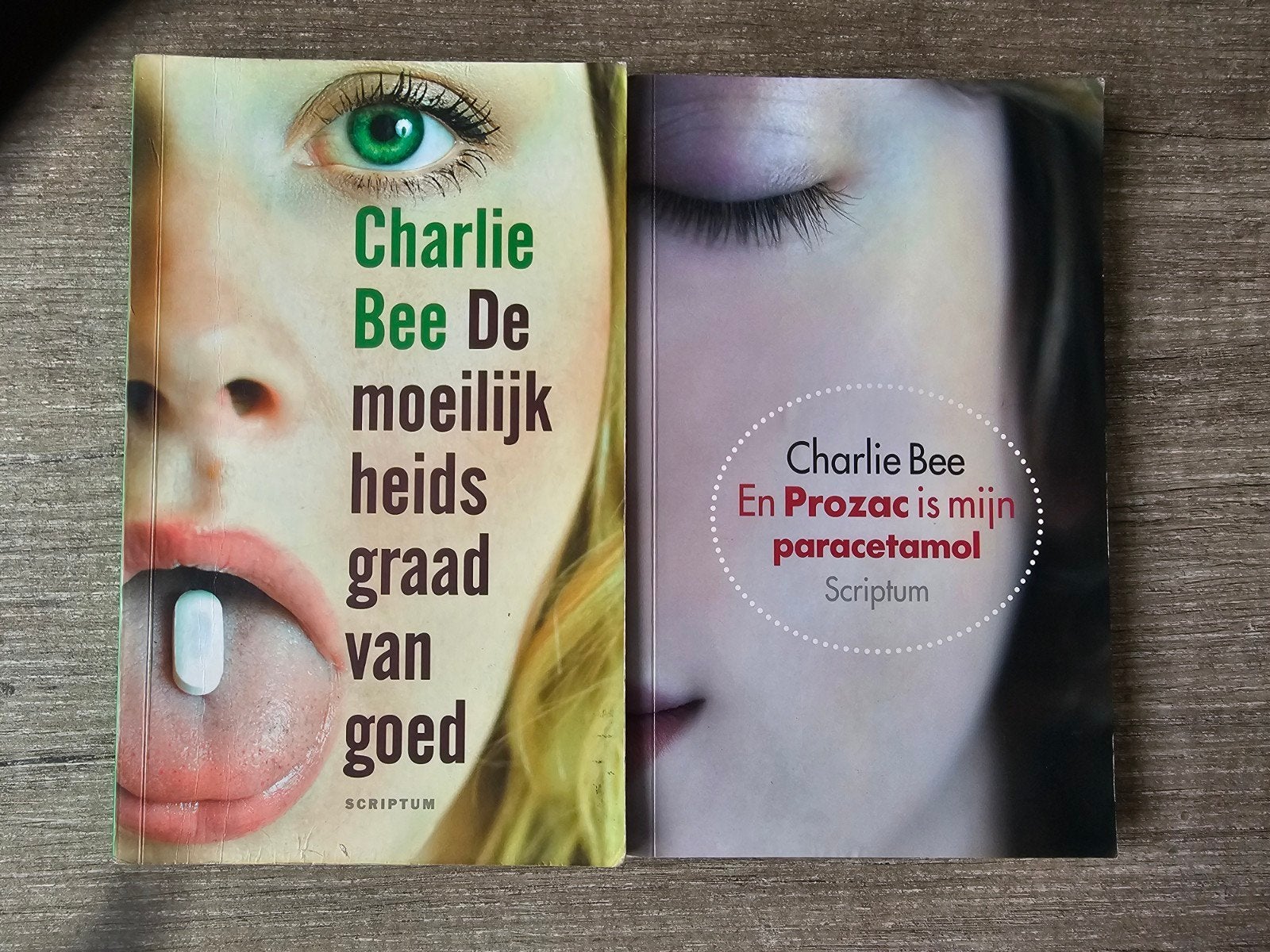 2 boeken van Charlie Bee: De Moeilijkheidsgraad & Prozac, Ophalen of Verzenden, Gelezen, Charlie Bee