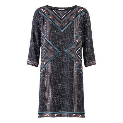 Promod blauwe jurk tuniek met etnische print maat 38, Kleding | Dames, Maat 38/40 (M), Blauw, Nieuw, Boven de knie