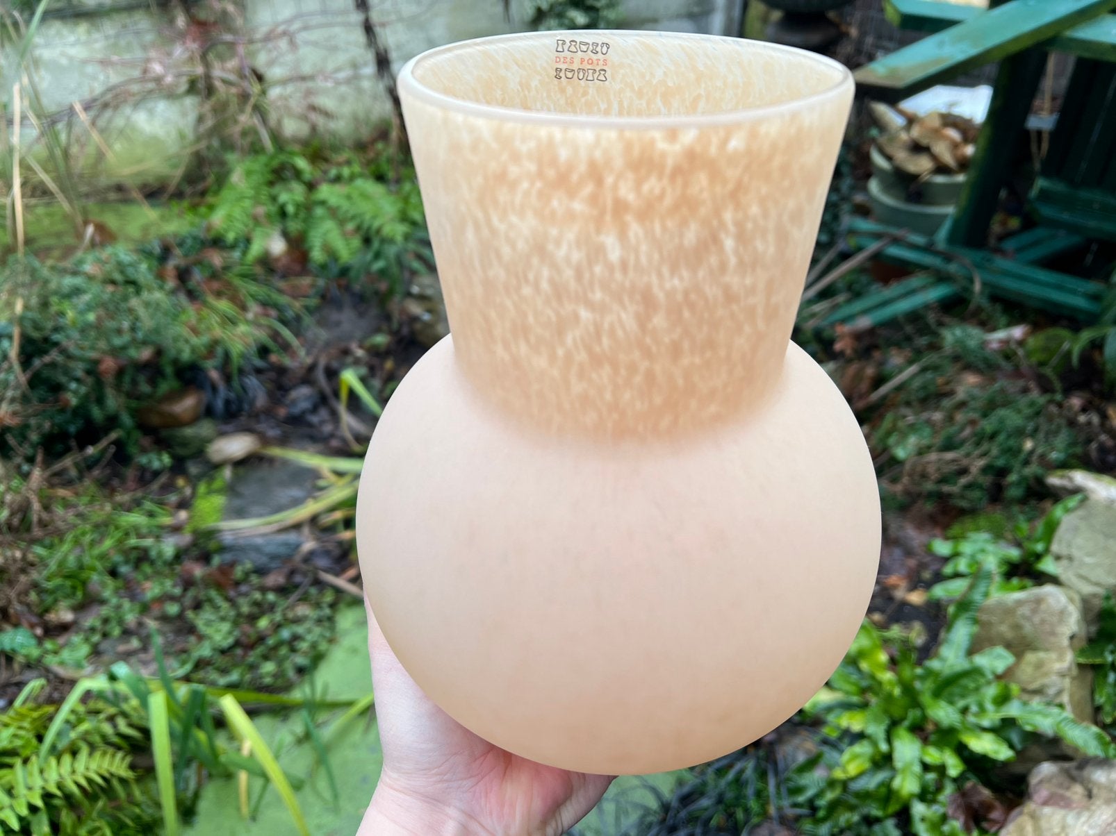 Prachtige Vaas van Paolo Des Pots - Nude/oranje, Nieuw, Oranje, Ophalen of Verzenden, Glas