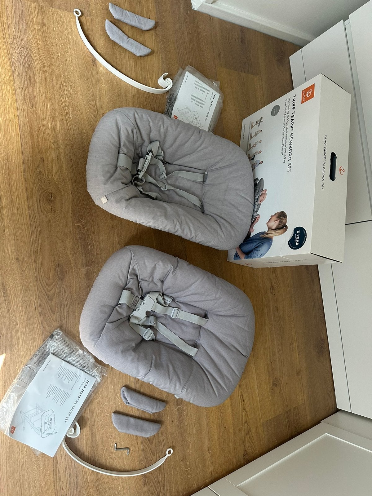 Tweeling - Stokke Tripp trap - newbornset, Ophalen of Verzenden, Zo goed als nieuw