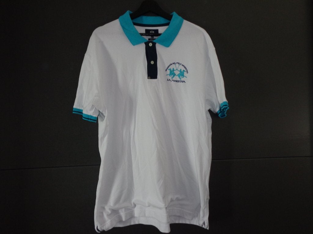 Witte polo van La Martina maat XXXL slim fit, Ophalen of Verzenden, Zo goed als nieuw, Overige maten, Wit