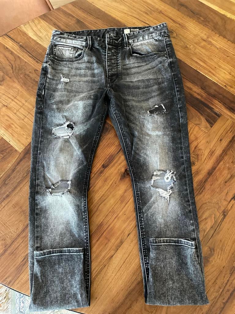Chasin' Skinny Jeans - Zwart/Grijs - Maat W30-32, Ophalen of Verzenden, Gedragen, Zwart, W32 (confectie 46) of kleiner