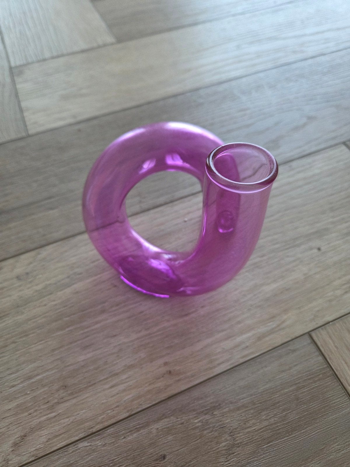 Fuchsiaroze vaasje van Kwantum, Ophalen of Verzenden, Zo goed als nieuw, Roze, Glas