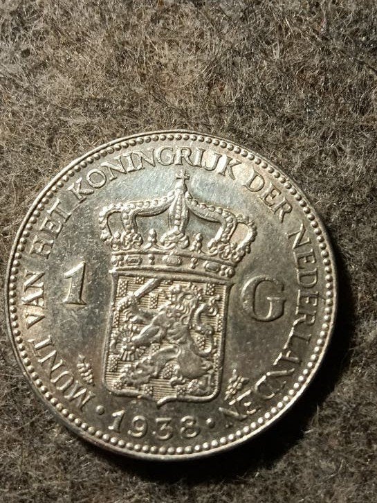 een gulden Wilhelmina 1938 PR, Ophalen of Verzenden, Koningin Wilhelmina, 1 gulden