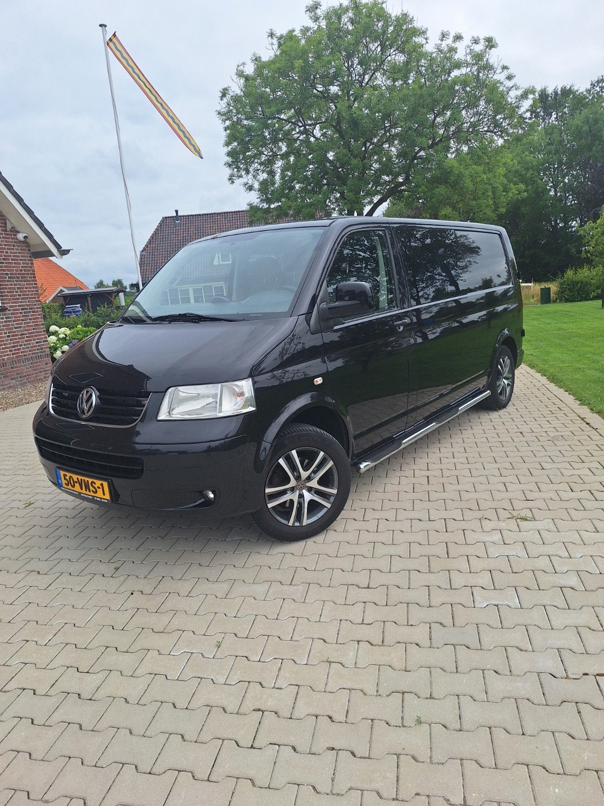 VW Transporter Zwart 2.5liter dubbele cabine verlengde uitv, Auto's, Particulier, Te koop