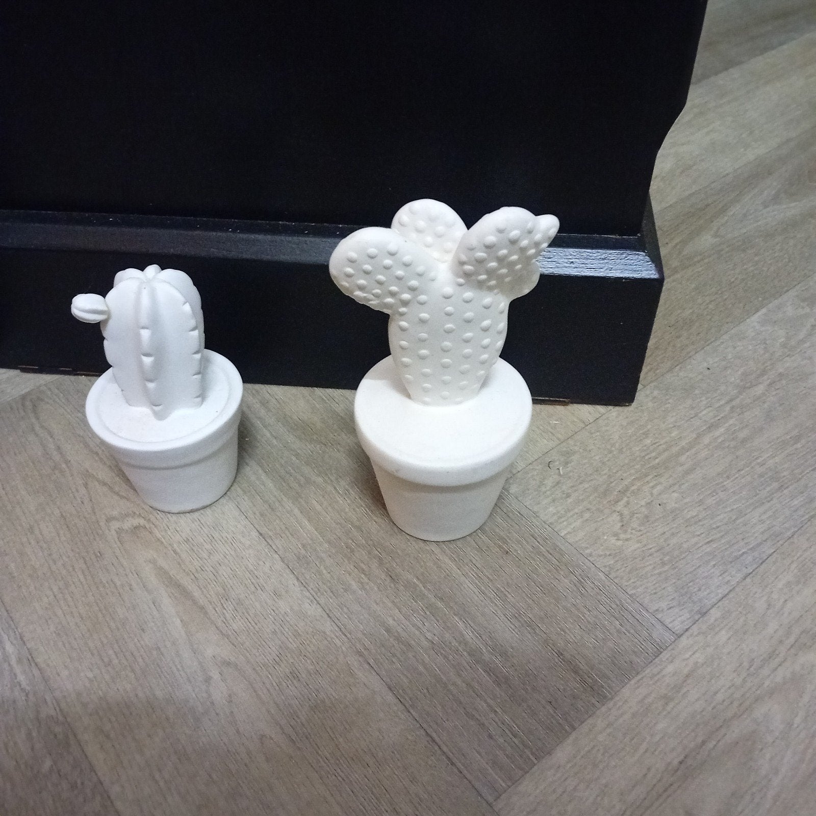 Decoratieve Witte Cactus Beeldjes - Set van 2, Ophalen of Verzenden, Zo goed als nieuw, Modern, Wit