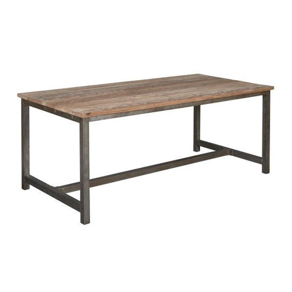 Industriële Eettafel Tower Living Venetie - Teakhout, Ophalen, Teakhout, 200 cm of meer, 50 tot 100 cm