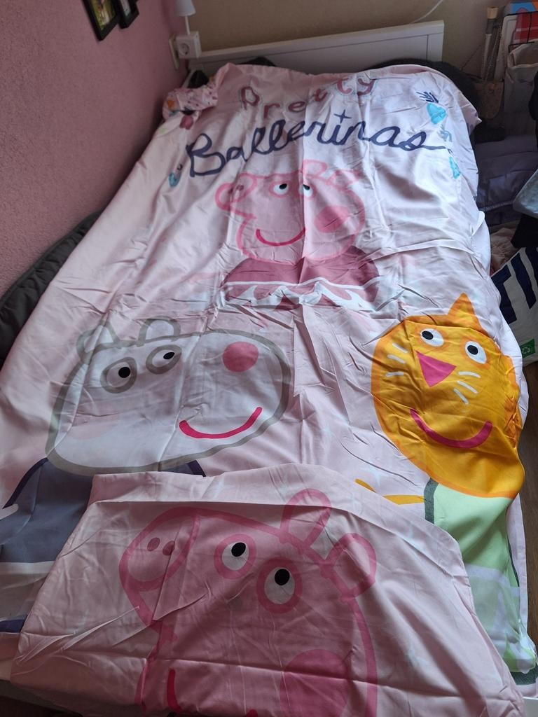 1 persoons dekbed overtrek Peppa Pig nieuw, Ophalen of Verzenden, Nieuw, Meisje, Dekbedovertrek