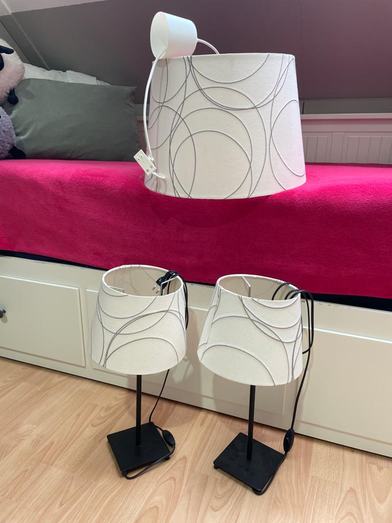 Set van 3 lampen: 1 hanglamp, 2 tafellampen, Ophalen, Gebruikt, Minder dan 50 cm, Modern