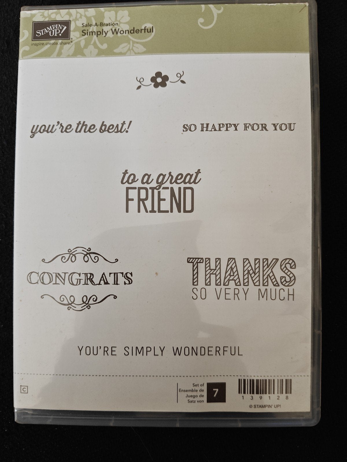 Stempelset Stampin' Up! Simply Wonderful - Nieuw, Ophalen of Verzenden, Nieuw, Clearstamp