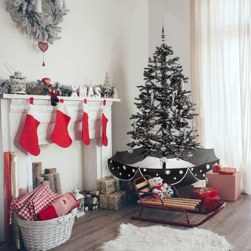 Echt Sneeuwende Kerstboom 1.80m.Zwart Led's, Muziek & Deco, Diversen, Ophalen of Verzenden, Nieuw