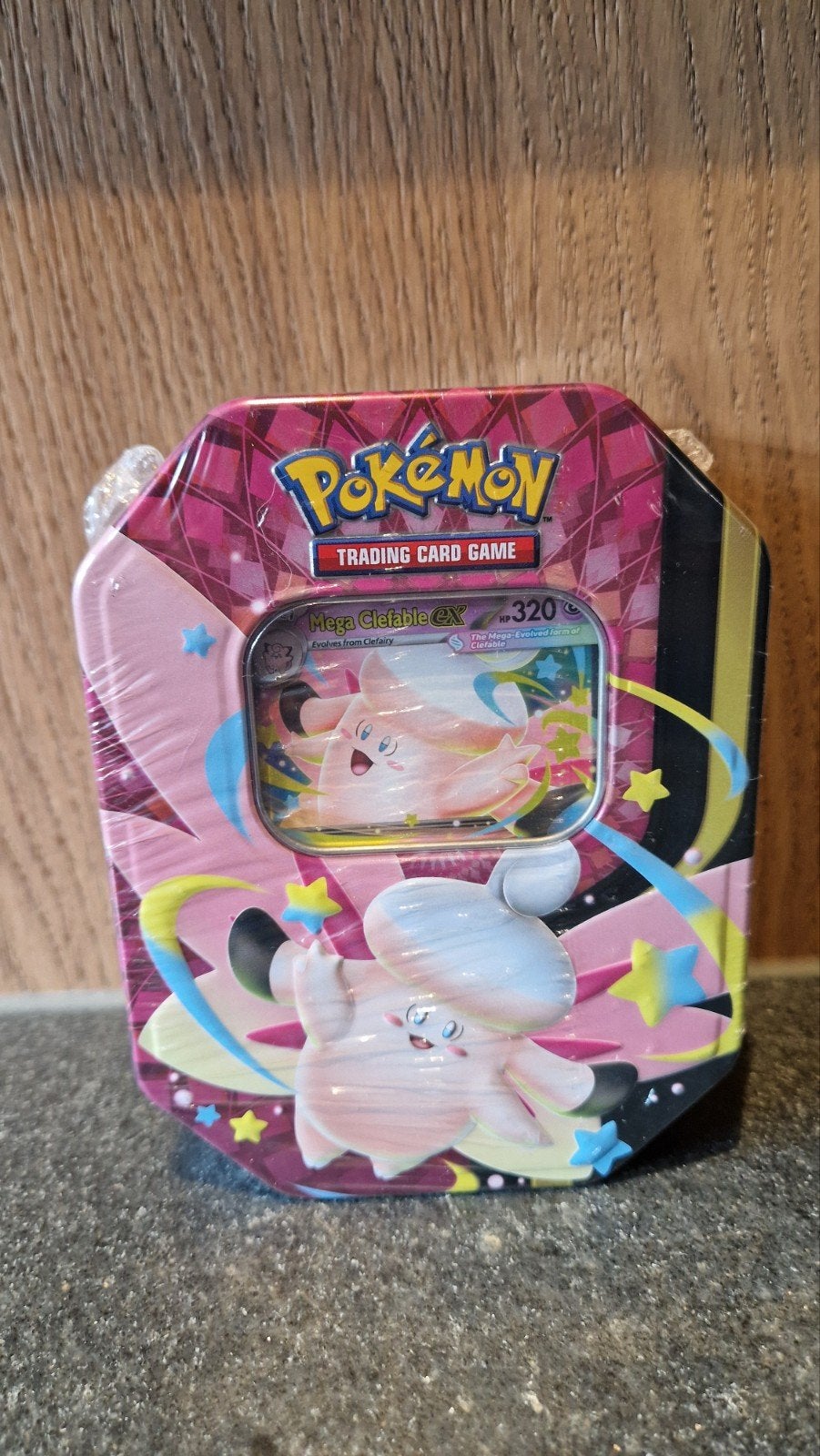 Pokemon Mega Moonlit Tin Mega Clefable ex Nieuw en Sealed, Ophalen of Verzenden, Nieuw