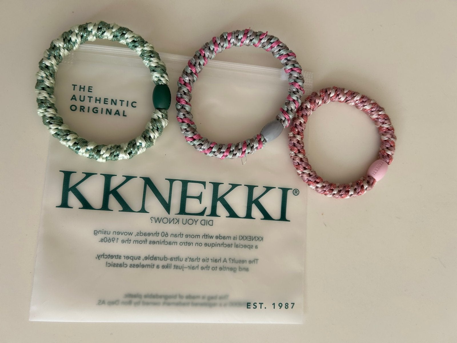 KKNEKKI haarelastiekjes - set van 3, Ophalen of Verzenden, Zo goed als nieuw