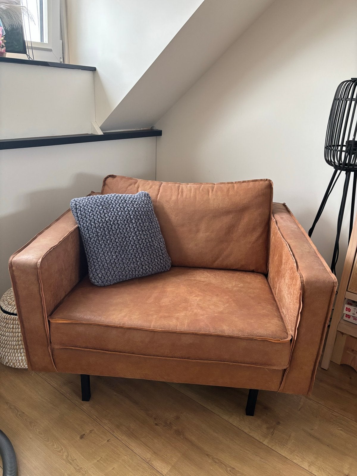 Bepurehome Rodeo fauteuil cognac, Huis en Inrichting, Fauteuils, Ophalen, Gebruikt, 75 tot 100 cm, 100 tot 125 cm