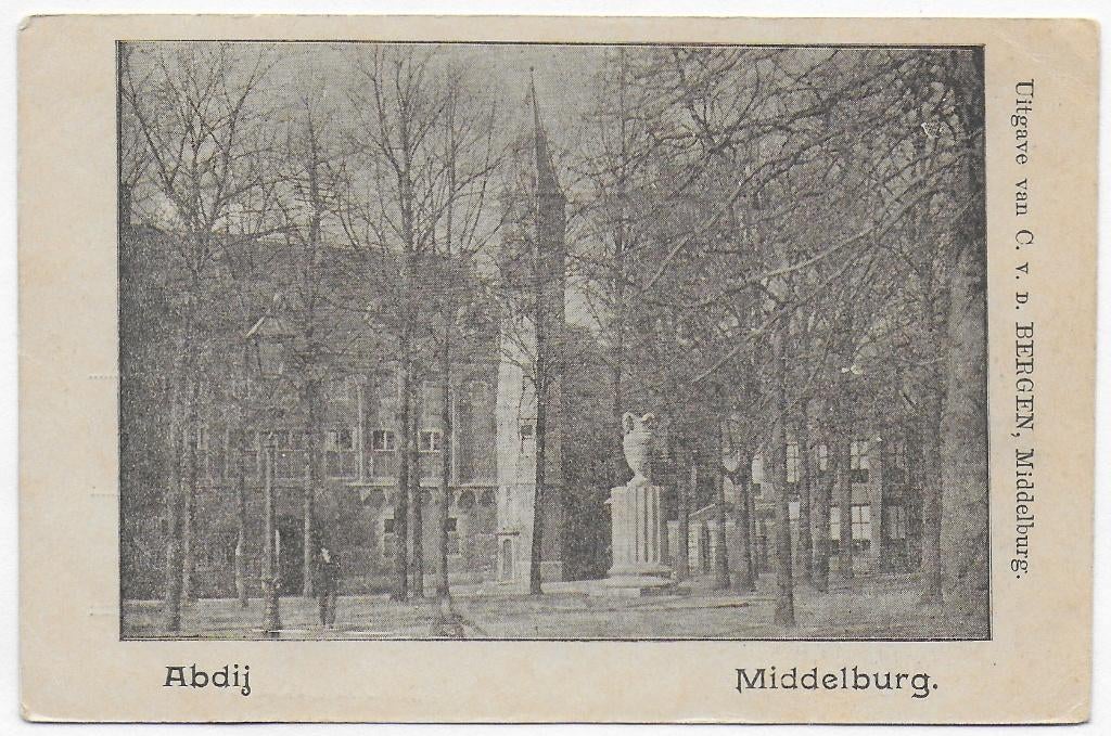 Middelburg Abdij Oude Ongelopen Ansichtkaart ( B4127 ), Ophalen of Verzenden, 1940 tot 1960, Ongelopen, Zeeland