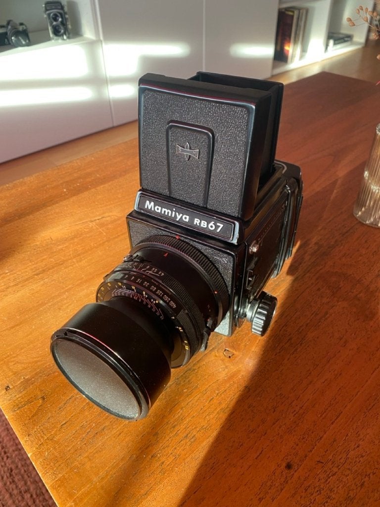 Mamiya RB67 Pro S + 180 MM F4.5, Ophalen of Verzenden, Gebruikt, Spiegelreflex, Overige Merken
