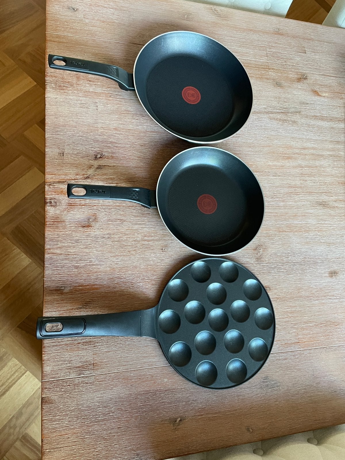 2 Koekenpannen poffertjespan, Ophalen, Zo goed als nieuw, Koekenpan, Overige merken