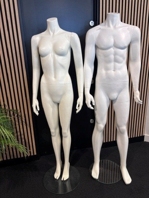 Mannequins (man+vrouw) hele lichaam - paspop etalagepop wit, Ophalen