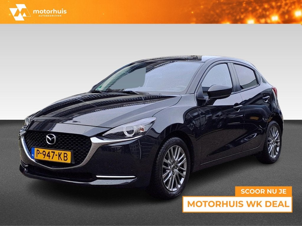 Mazda 2 1.5 SKYACTIV-G 90PK LUXURY NAVI CAMERA HUD LED ECC N, Auto's, Mazda, Zwart, Origineel Nederlands, Bedrijf, Handgeschakeld