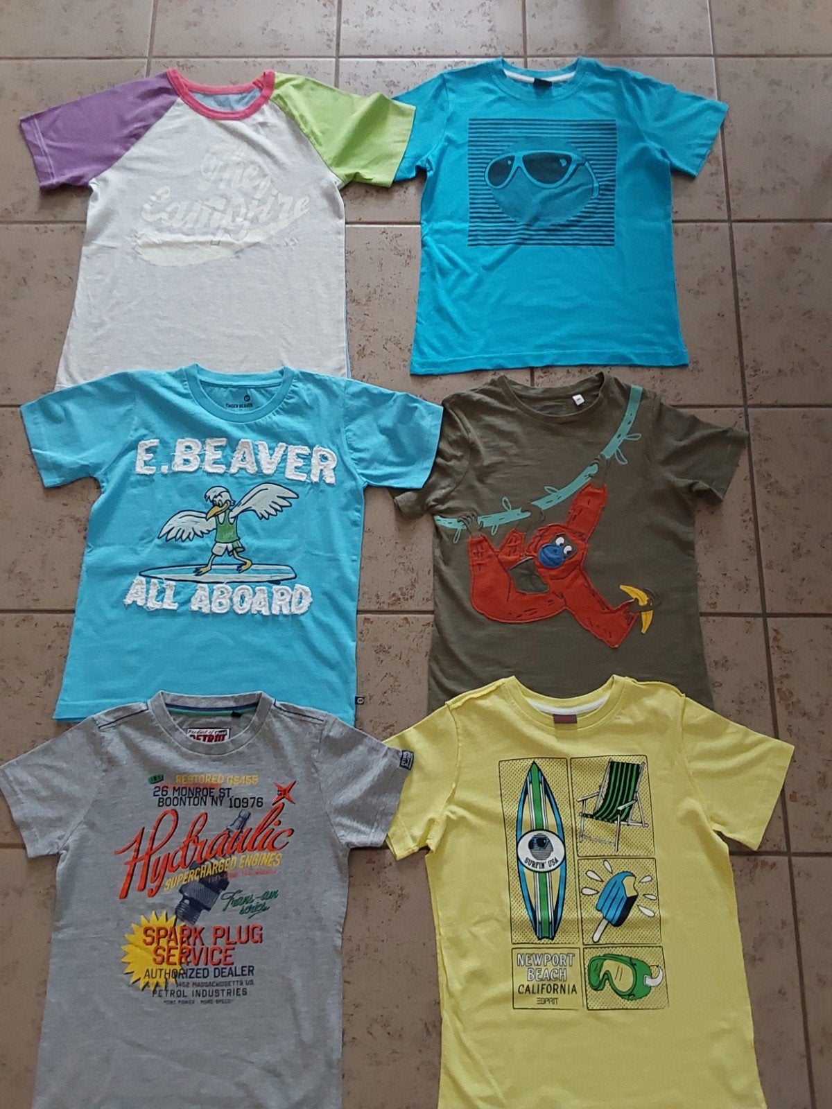 6 shirts  ,mt. 128 , Jongen, Zgan, Ophalen of Verzenden, Zo goed als nieuw, Shirt of Longsleeve, Jongen