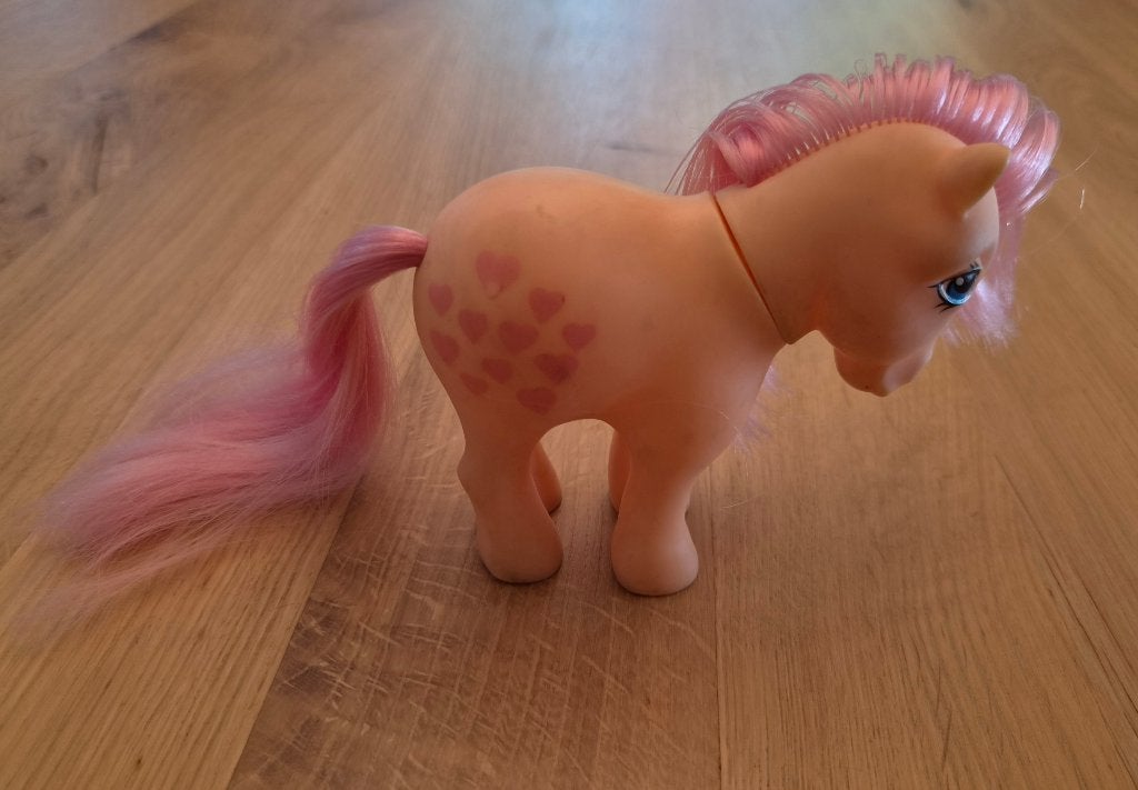 Vintage 1982 My Little Pony G1 Peachy Pink Hearts, Ophalen of Verzenden, Gebruikt