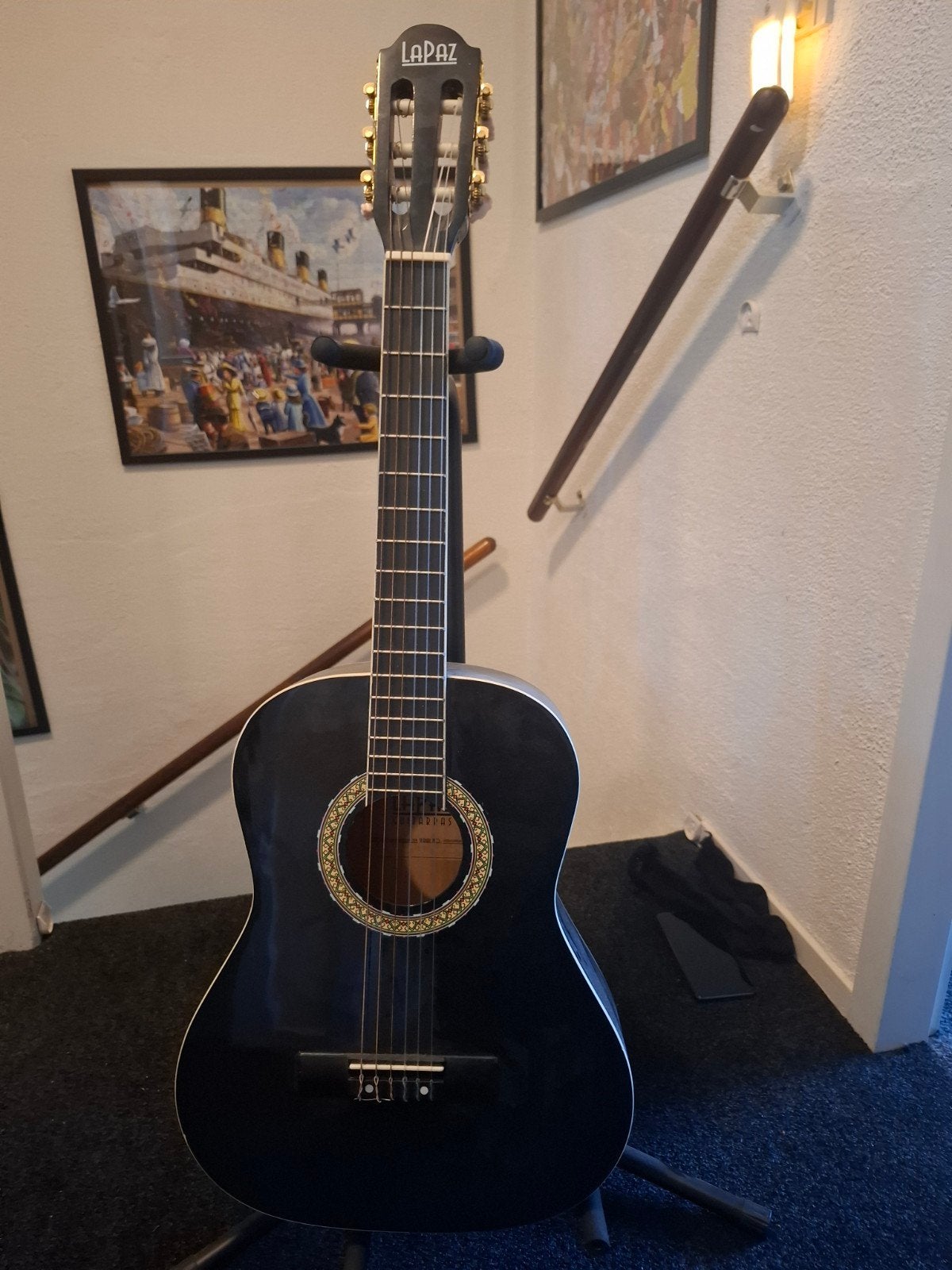 LaPaz Klassieke Gitaar - Zwart, Ophalen of Verzenden, Zo goed als nieuw, Klassieke of Spaanse gitaar