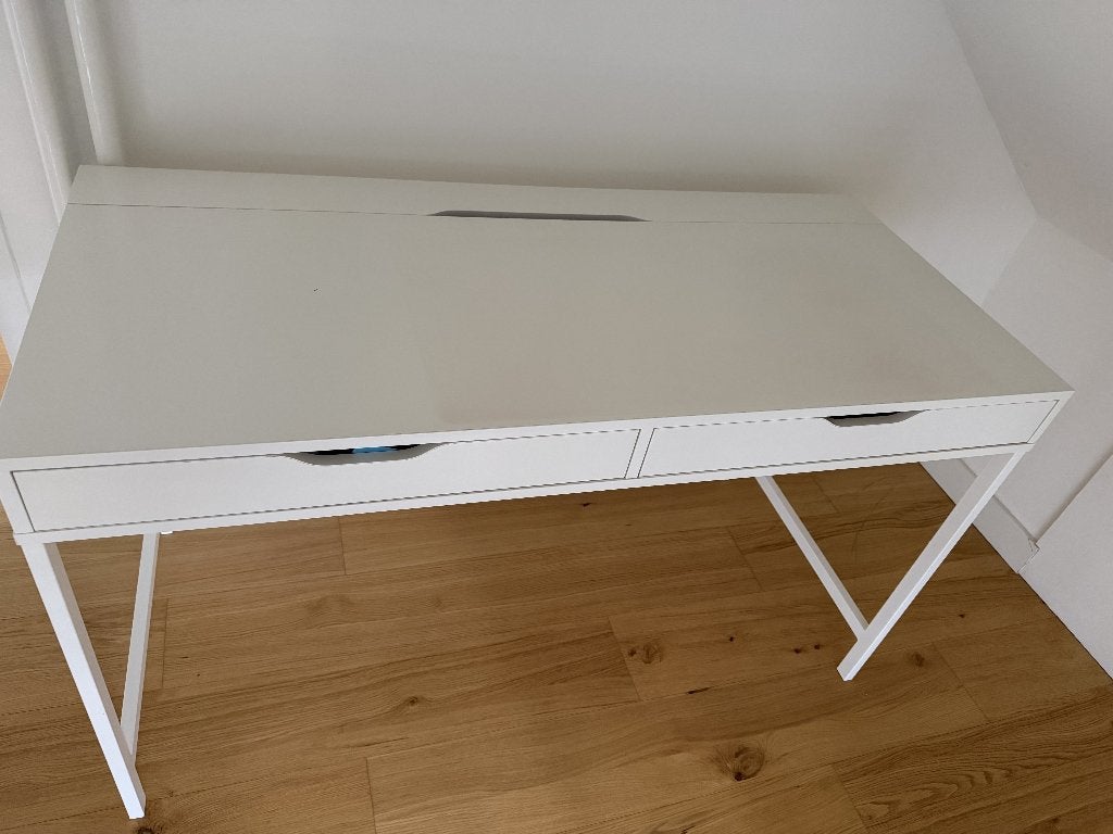 Ikea Alex bureau wit 132x58, Huis en Inrichting, Ophalen, Met lades, Scandinavisch, 132 cm