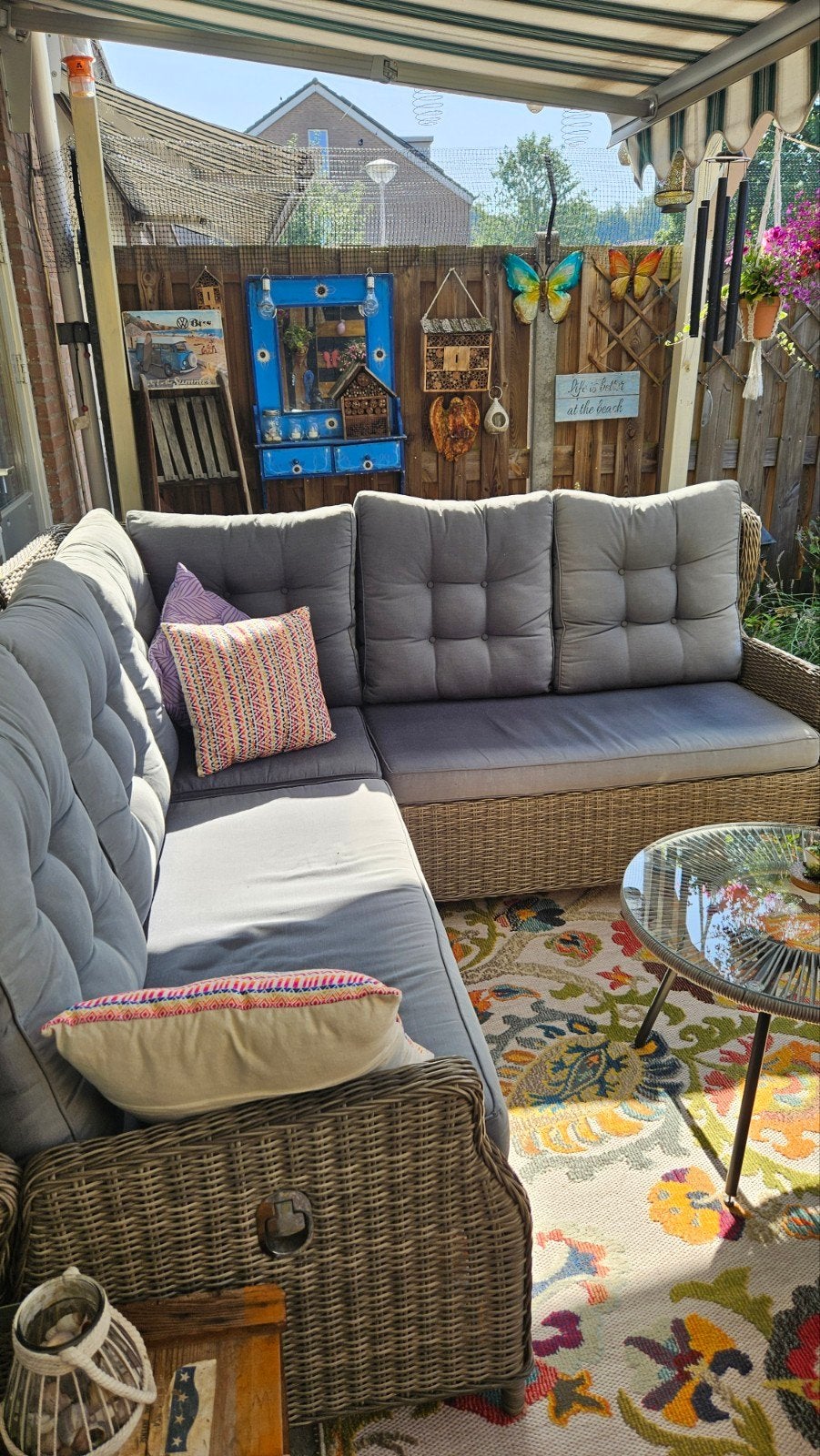 AVH Outdoor Loungeset Hoekbank met verstelbare rugleuningen, Ophalen, 5 zitplaatsen, Gebruikt, Bank