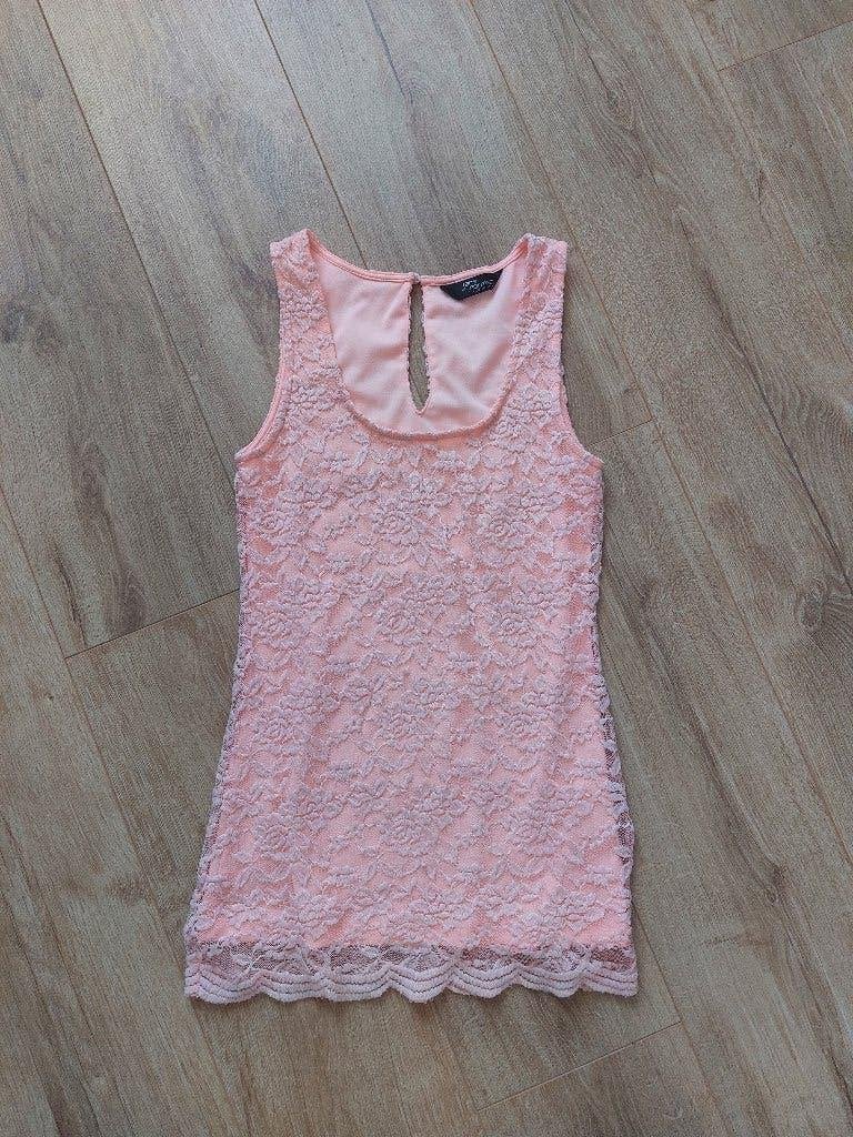 koraalroze katen top van Jane Norman, maat 10/xs/s, Jane Norman, Ophalen of Verzenden, Zo goed als nieuw, Roze