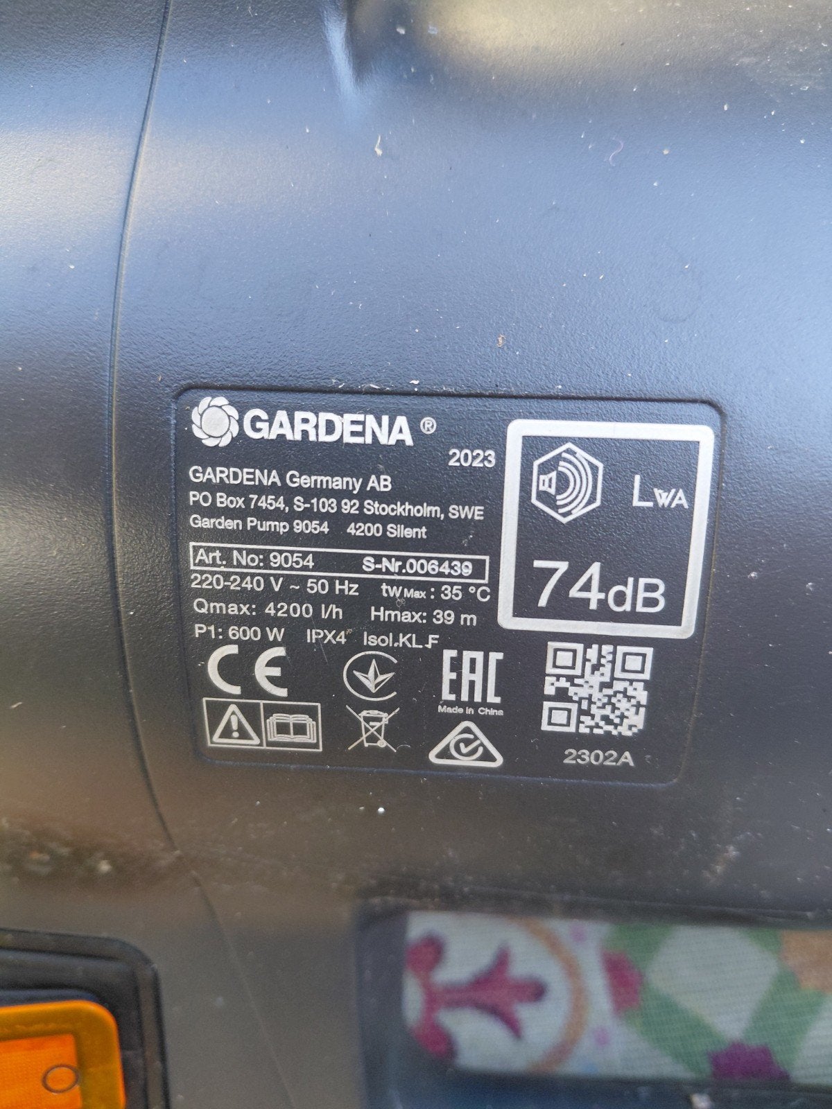 Gardena 9054 4200 Silent Tuinpomp - Z.G.A.N.met zuigslang, Ophalen, Zo goed als nieuw, Elektrisch, Besproeiingspomp