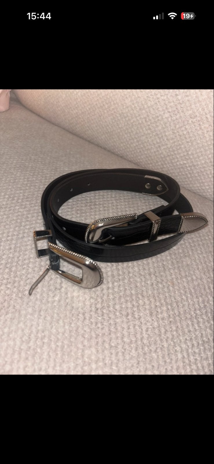 Zwarte Asos riem met zilverkleurige gesp, Ophalen of Verzenden, Nieuw, Zwart, Tailleriem