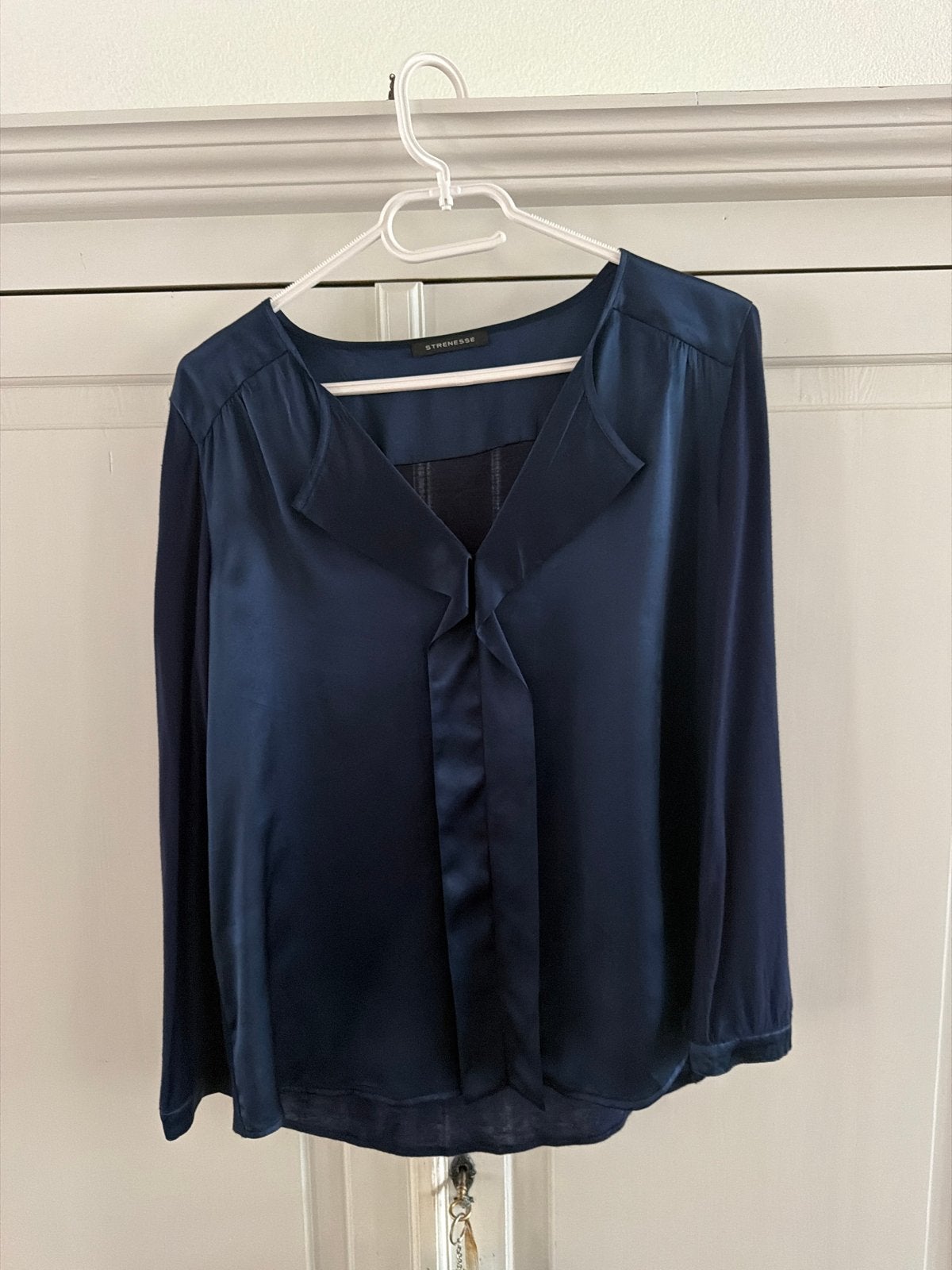 Strenesse zijden dames blouse maat 38, Kleding | Dames, Ophalen of Verzenden, Gedragen, Maat 38/40 (M), Blauw