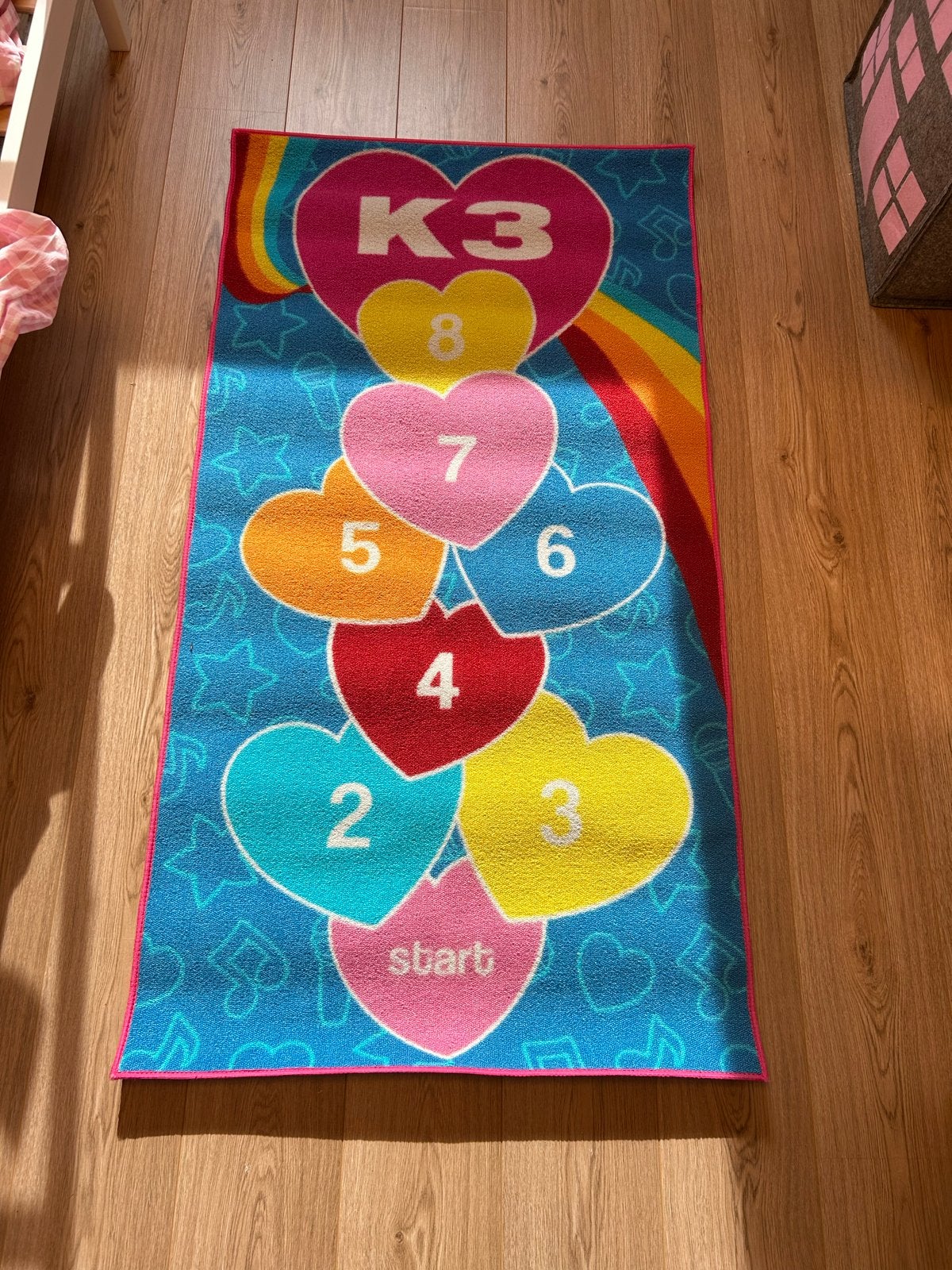 K3 vloerkleed / hinkelmat 150x80 cm, Ophalen, Blauw, 50 tot 100 cm, Zo goed als nieuw