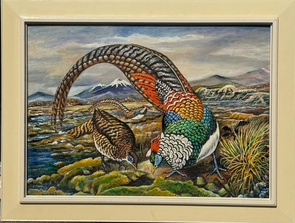 Schilderij met fazanten, Antiek en Kunst, Kunst | Schilderijen | Klassiek, Ophalen