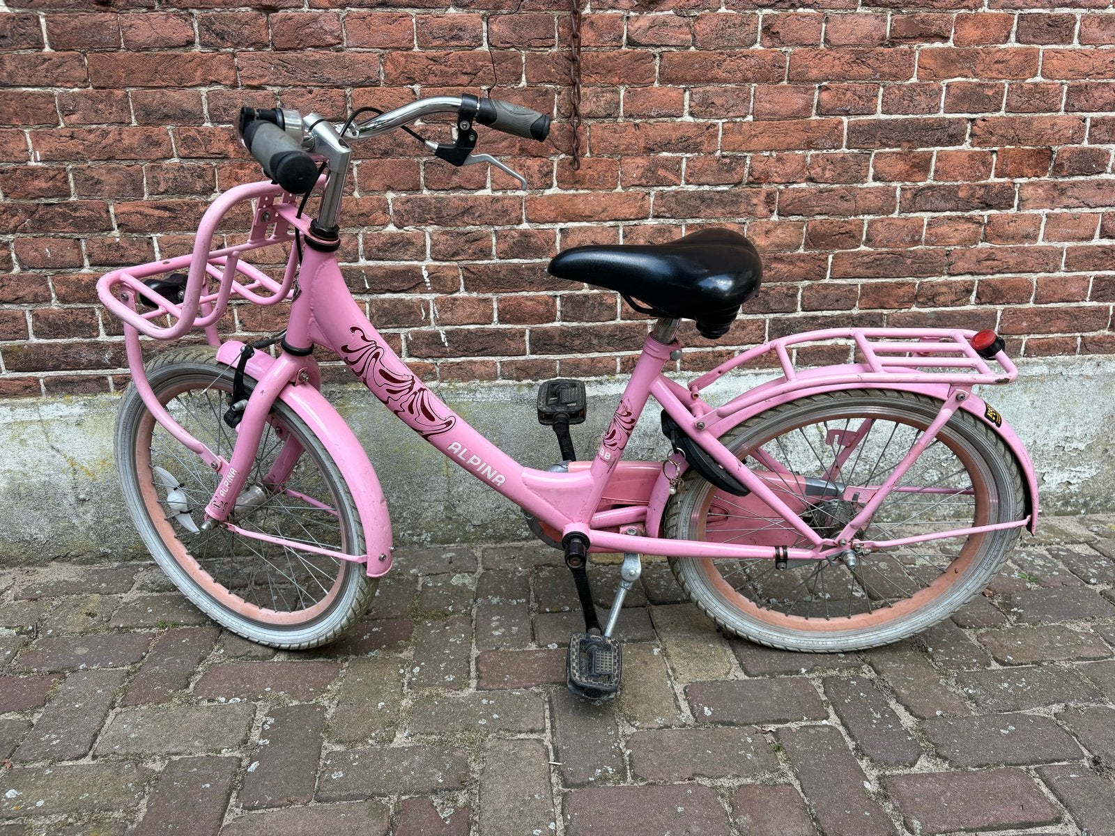 Alpina Club kinderfiets - 20 inch - Roze, Ophalen, Gebruikt, Velgrem, Handrem