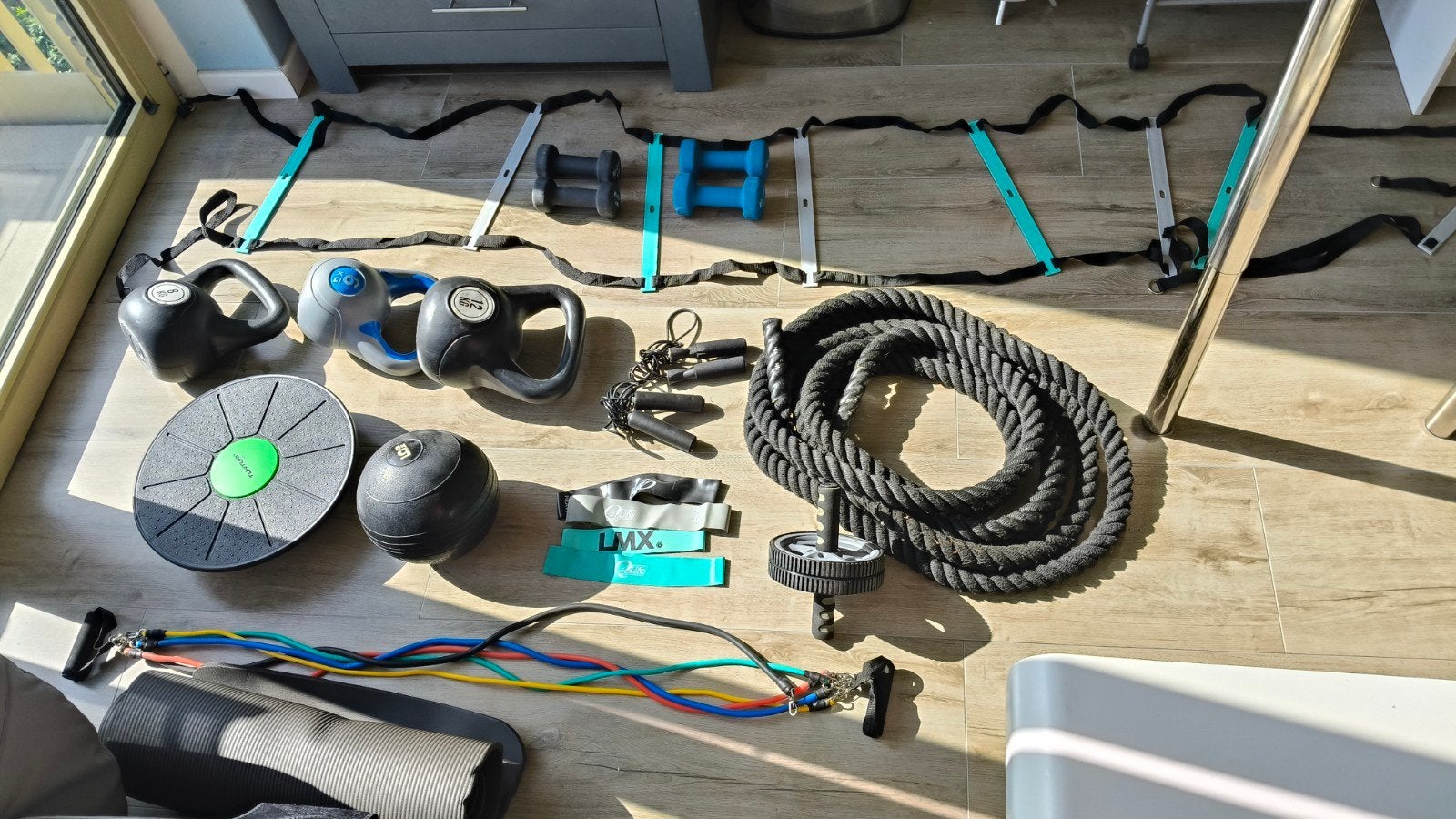 Fitness setje verschillende voor complete workout, Ophalen, Gebruikt