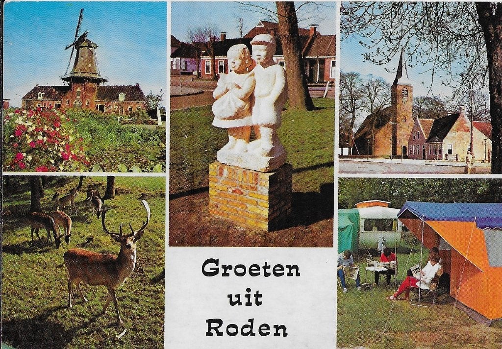 C31 gelopen ansichtkaart: Roden, Verzamelen, Ansichtkaarten | Nederland, Ophalen of Verzenden, 1980 tot heden, Gelopen