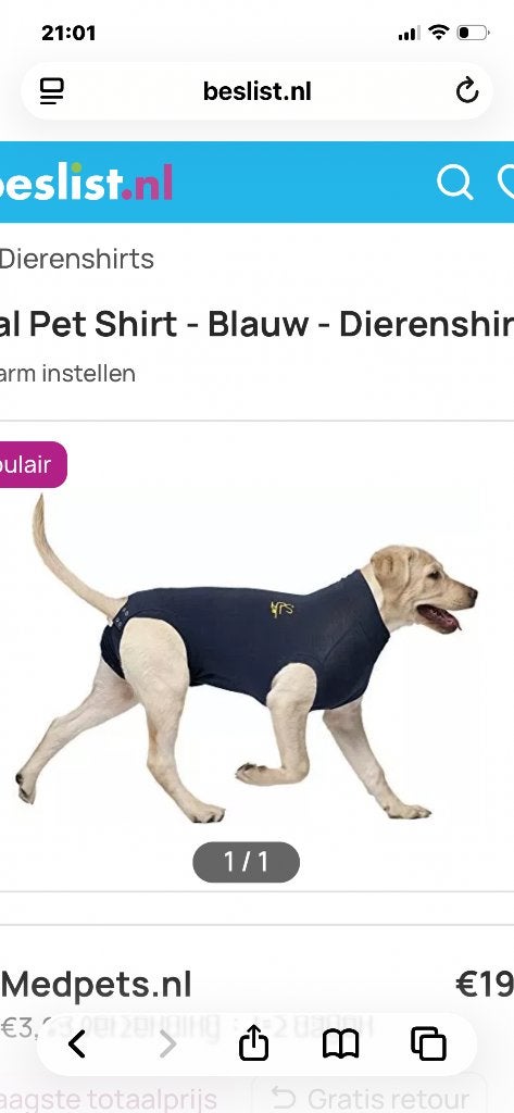 Medical pet shirt hond xl, Dieren en Toebehoren, Overige merken, Ophalen, Zo goed als nieuw, Overige typen