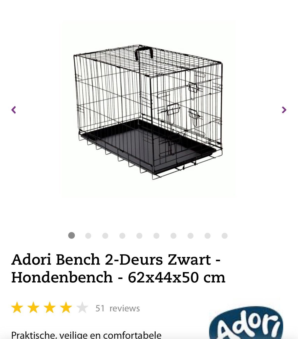 Bench hond, Dieren en Toebehoren, Hondenhokken, Ophalen, Zo goed als nieuw, Minder dan 75 cm, Minder dan 65 cm